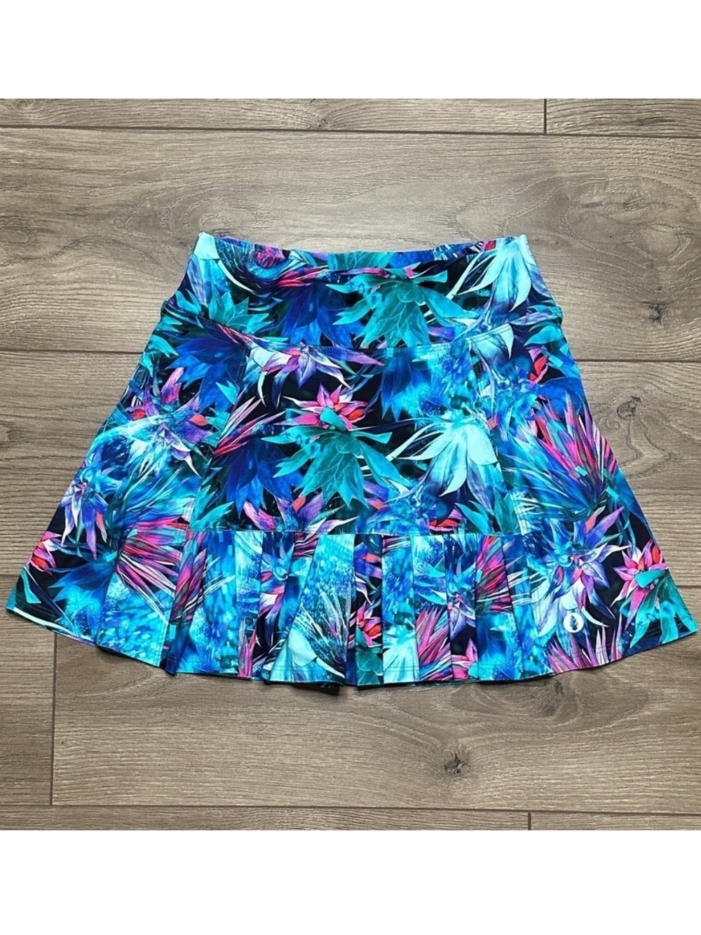 Dona Jo High Rise Pleated Tennis Golf Skirt Skort Multicolor Pink Blue Small